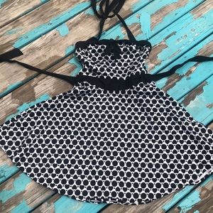 Black and white halter top dress